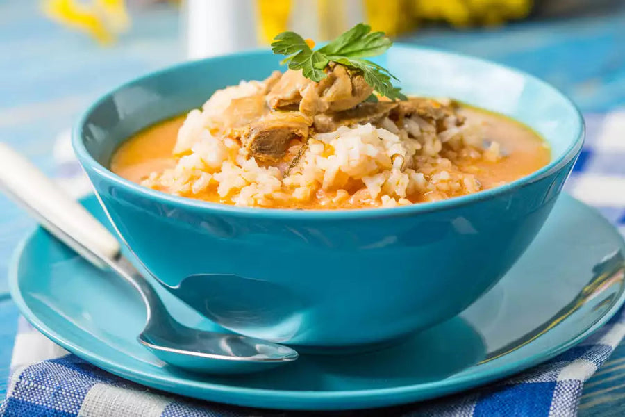 Instant Tomato-Spinach-Rice Soup