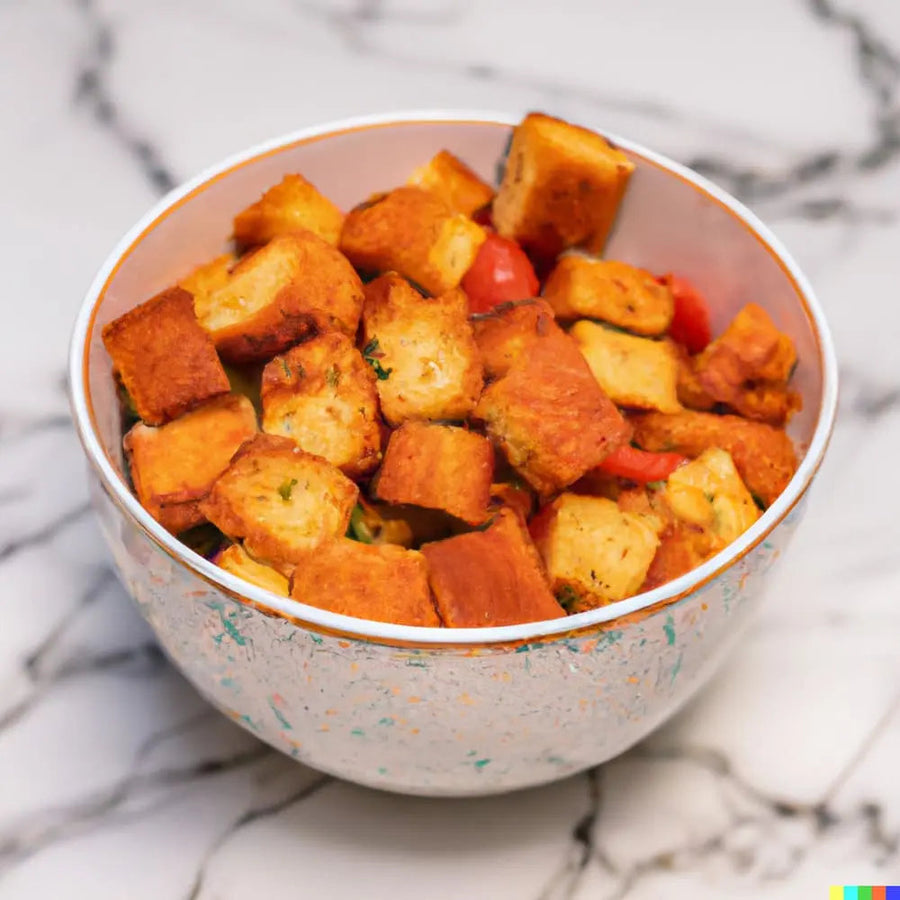 Italian-Style Tomato-Garlic Bread Cubes
