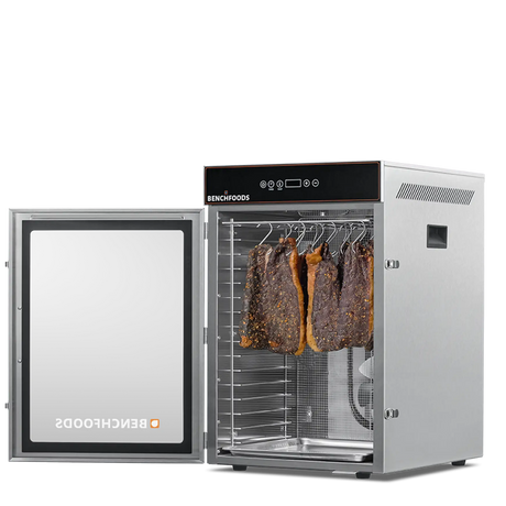 Benchfoods 1 Zone 16 Tray with biltong, door open