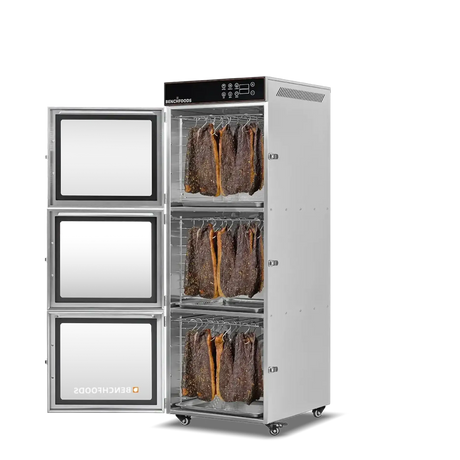 Benchfoods 3 Zone 30 Tray with biltong, doors open